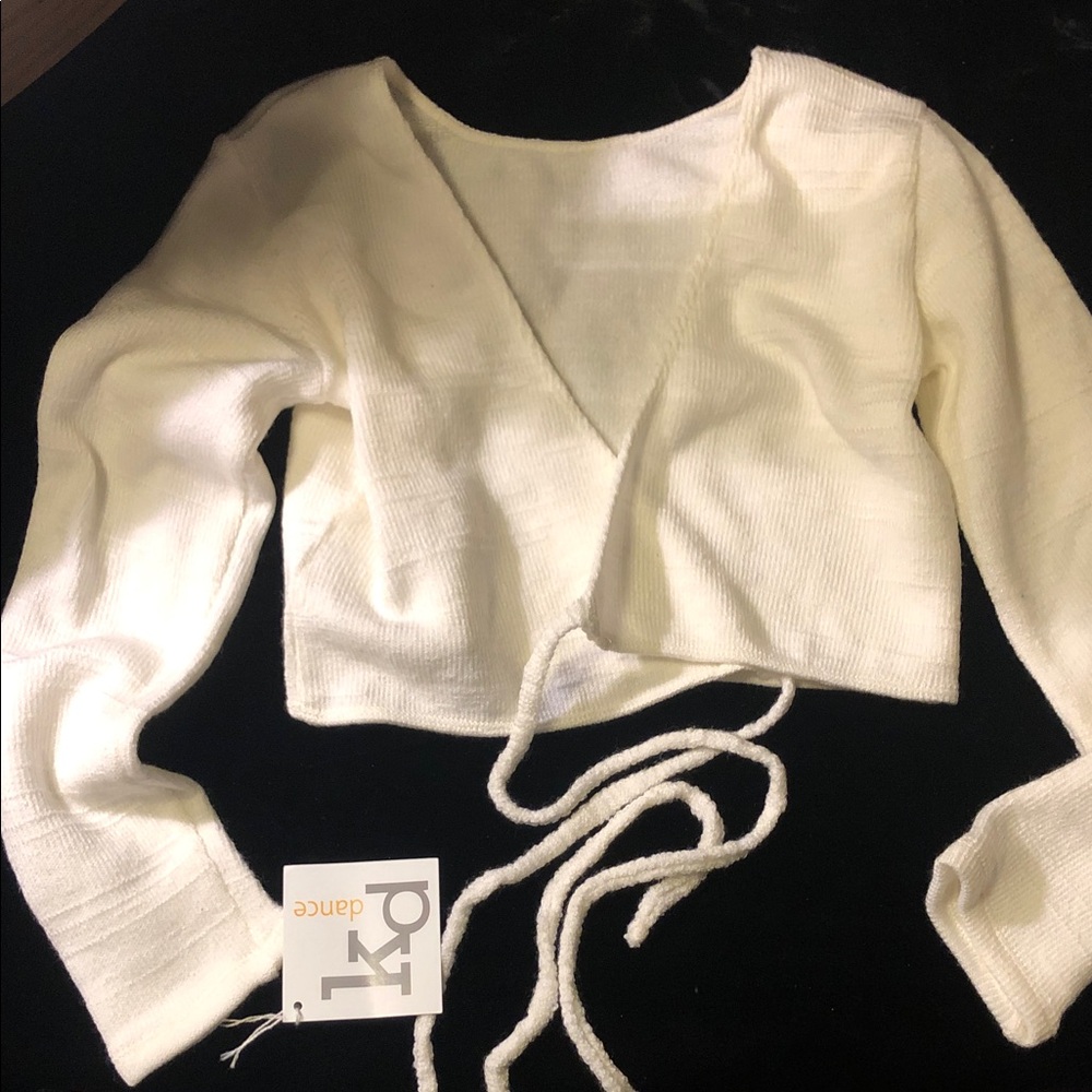 KD Dance New York girls stretch wrap top NEW med